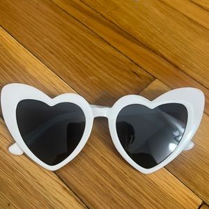Brand new white heart sunglasses bride or bachelorette